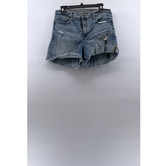 BANANA REPUBLIC Women’s Blue Medium Wash Denim Distressed High-Rise Shorts SZ 30 - Picture 1 of 12